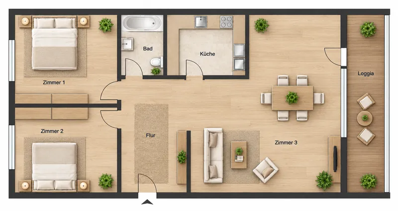 Top sanierte Dachgeschoss Wohnung mit Einbauküche und Balkon! — photo 1